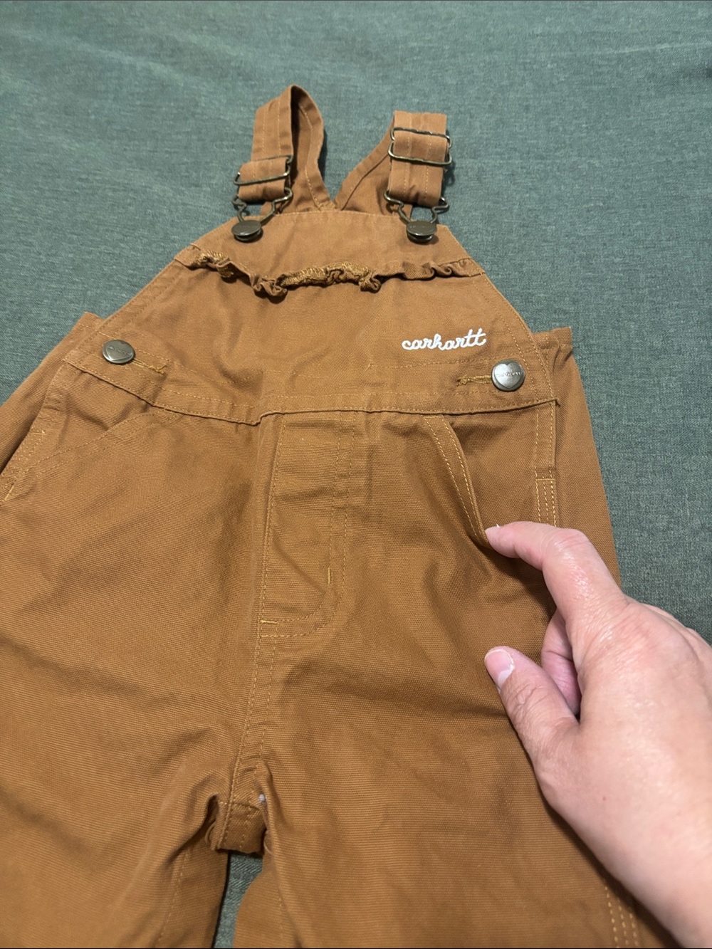 Carhartt Rust-Brown Kids Cotton Overalls - Picture 3 of 6